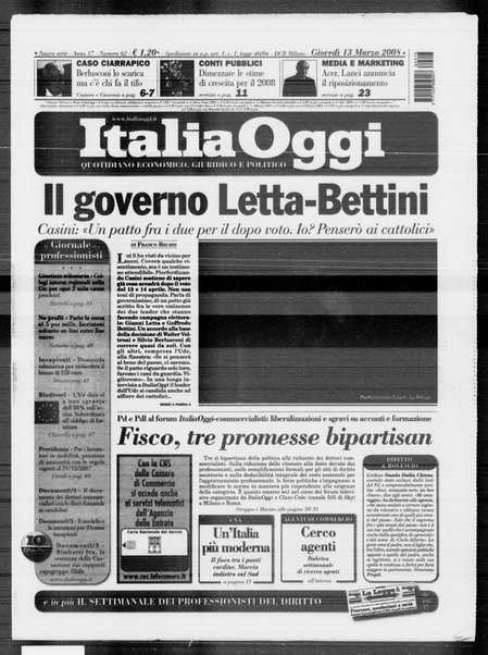 Italia oggi : quotidiano di economia finanza e politica